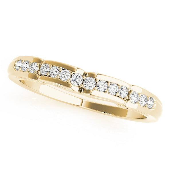 Curved Bands Half Eternity Ring in 10K/14K gold and platinum with certified lab-grown or natural diamonds