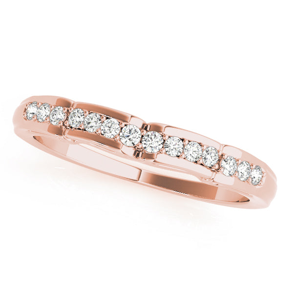 Curved Bands Half Eternity Ring in Gold & Platinum