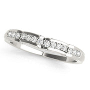 Curved Bands Half Eternity Ring in Gold & Platinum