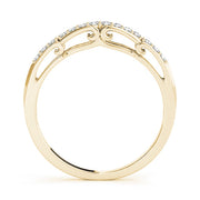 Curved Bands Half Eternity Ring in Gold & Platinum