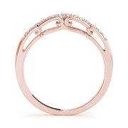 Curved Bands Half Eternity Ring in Gold & Platinum