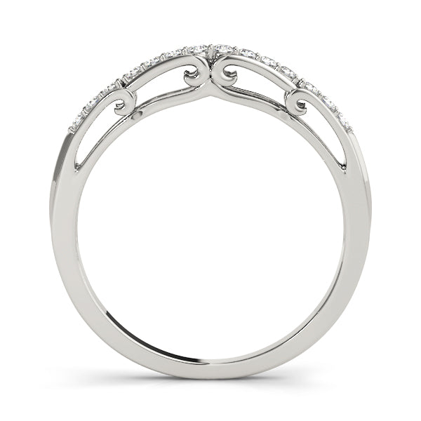 Curved Bands Half Eternity Ring in Gold & Platinum