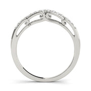 Curved Bands Half Eternity Ring in Gold & Platinum