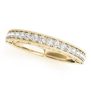 Milgrain Prong Set Wedding Half Eternity Ring in 10K/14K gold and platinum with certified lab-grown or natural diamonds