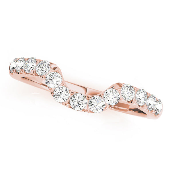 Curved Diamond Half Eternity Ring in Gold & Platinum