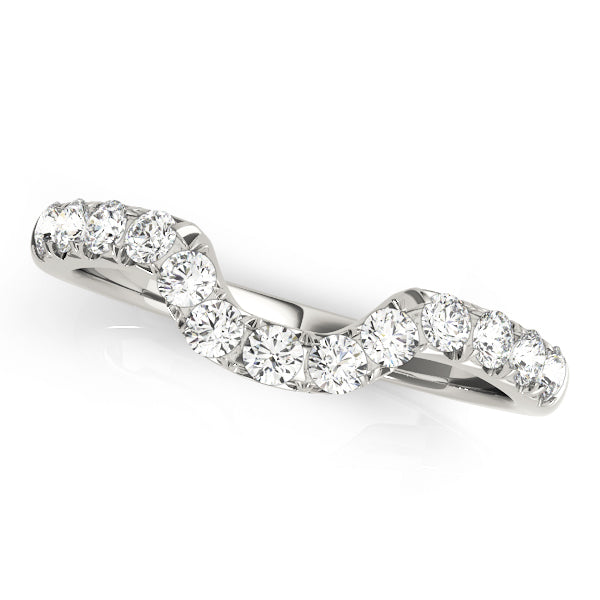 Curved Diamond Half Eternity Ring in Gold & Platinum