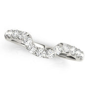 Curved Diamond Half Eternity Ring in Gold & Platinum