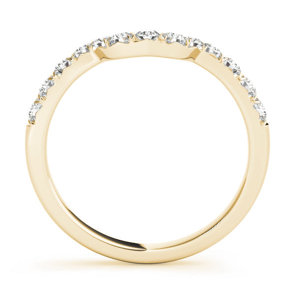 Curved Diamond Half Eternity Ring in Gold & Platinum