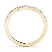 Curved Diamond Half Eternity Ring in Gold & Platinum