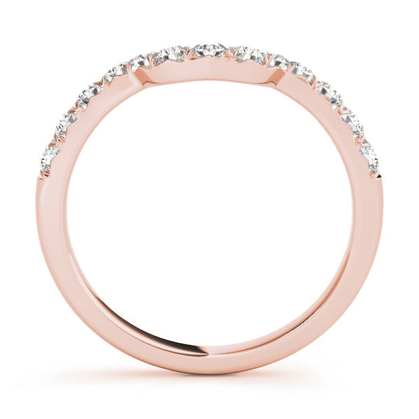 Curved Diamond Half Eternity Ring in Gold & Platinum