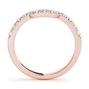Curved Diamond Half Eternity Ring in Gold & Platinum