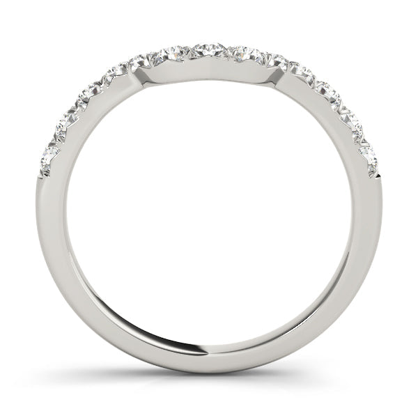 Curved Diamond Half Eternity Ring in Gold & Platinum