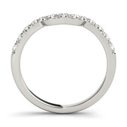 Curved Diamond Half Eternity Ring in Gold & Platinum