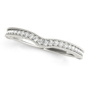 Vintage Inspired Milgrained Curved Engagement Half Eternity Ring