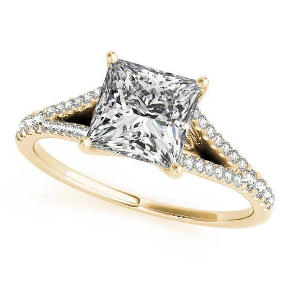 Splendid Multi-Row Princess Diamond Engagement Ring in 10K/14K gold and platinum with certified lab-grown or natural diamonds
