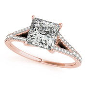Splendid Multi-Row Princess Diamond Engagement Ring in 10K/14K gold and platinum with certified lab-grown or natural diamonds