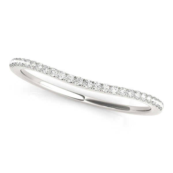 Split Prong Curved Half Eternity Ring in 10K/14K gold and platinum with certified lab-grown or natural diamonds