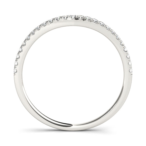Split Prong Curved Half Eternity Ring in Gold & Platinum