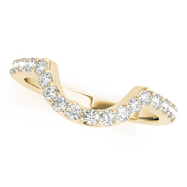 Shared Prong Curved Half Eternity Ring in 10K/14K gold and platinum with certified lab-grown or natural diamonds