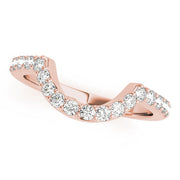 Shared Prong Curved Half Eternity Ring in Gold & Platinum