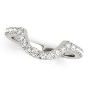Shared Prong Curved Half Eternity Ring in Gold & Platinum