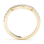 Shared Prong Curved Half Eternity Ring in Gold & Platinum