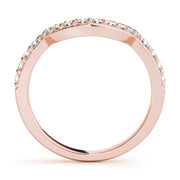 Shared Prong Curved Half Eternity Ring in Gold & Platinum