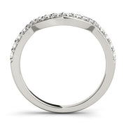 Shared Prong Curved Half Eternity Ring in Gold & Platinum