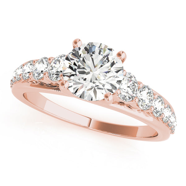 Pristine Trellis Round Diamond Engagement Ring in 10K/14K gold and platinum with certified lab-grown or natural diamonds