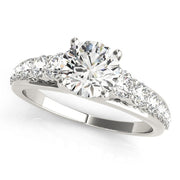 Pristine Trellis Round Diamond Engagement Ring in 10K/14K gold and platinum with certified lab-grown or natural diamonds