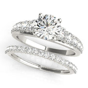 Pristine Trellis Round Diamond Engagement Ring in 10K/14K gold and platinum with certified lab-grown or natural diamonds