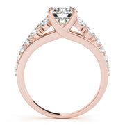 Pristine Trellis Round Diamond Engagement Ring in 10K/14K gold and platinum with certified lab-grown or natural diamonds