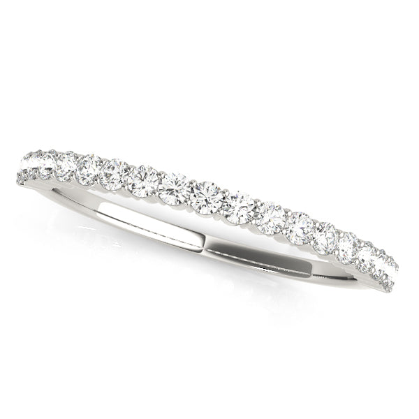Shared Prong Half Eternity Ring in Gold & Platinum