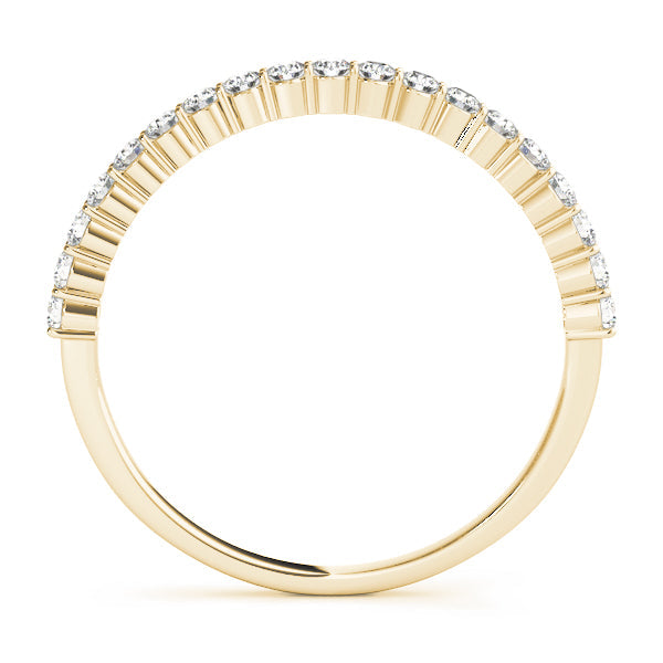 Shared Prong Half Eternity Ring in Gold & Platinum