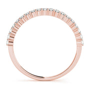 Shared Prong Half Eternity Ring in Gold & Platinum