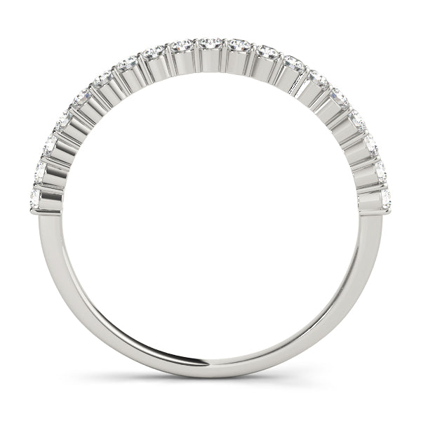 Shared Prong Half Eternity Ring in Gold & Platinum
