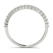Shared Prong Half Eternity Ring in Gold & Platinum