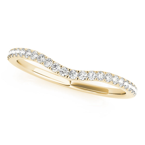Split Prong Curved Half Eternity Ring in 10K/14K gold and platinum with certified lab-grown or natural diamonds