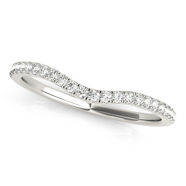 Split Prong Curved Half Eternity Ring in Gold & Platinum