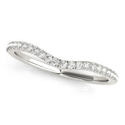 Split Prong Curved Half Eternity Ring in Gold & Platinum