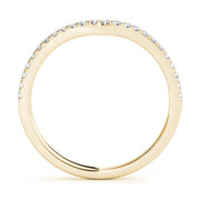 Split Prong Curved Half Eternity Ring in Gold & Platinum