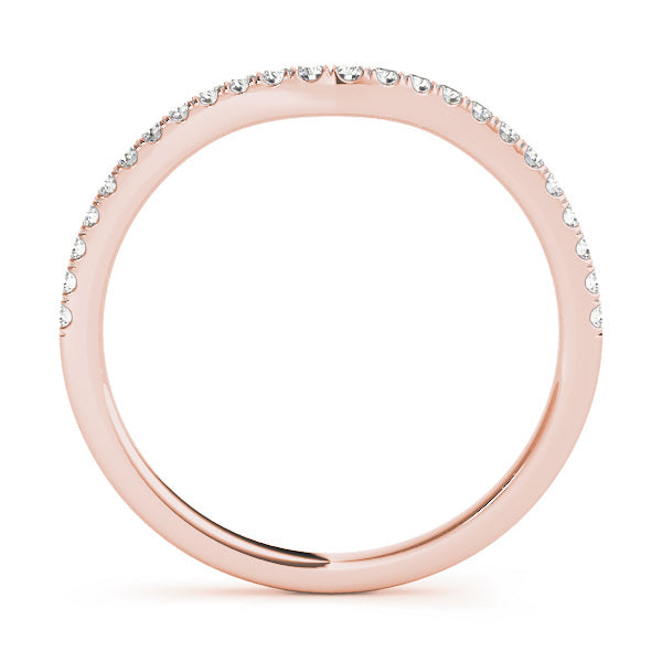 Split Prong Curved Half Eternity Ring in Gold & Platinum