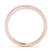Split Prong Curved Half Eternity Ring in Gold & Platinum