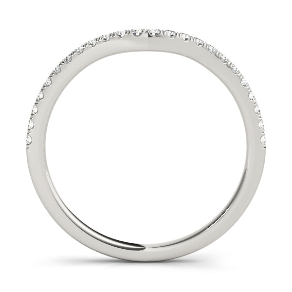 Split Prong Curved Half Eternity Ring in Gold & Platinum