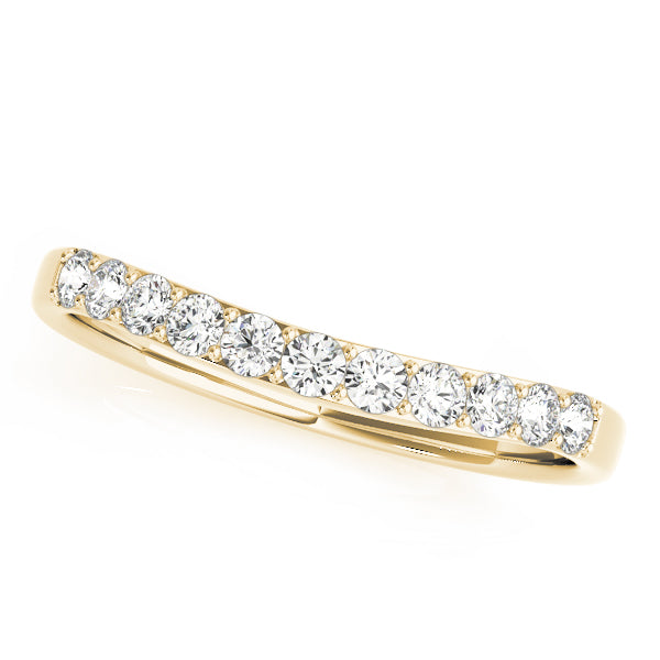 Single Row Prong Curved Half Eternity Ring in 10K/14K gold and platinum with certified lab-grown or natural diamonds