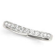 Single Row Prong Curved Half Eternity Ring in Gold & Platinum