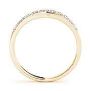 Single Row Prong Curved Half Eternity Ring in Gold & Platinum