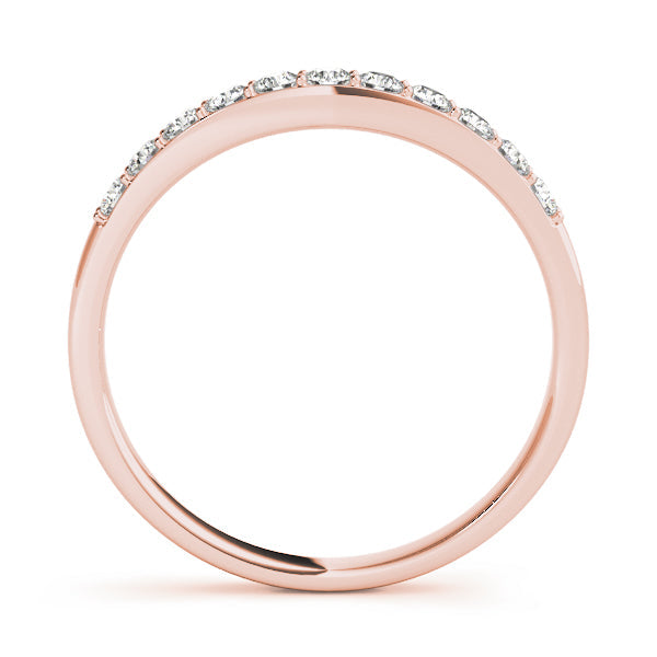 Single Row Prong Curved Half Eternity Ring in Gold & Platinum