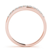 Single Row Prong Curved Half Eternity Ring in Gold & Platinum