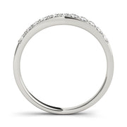 Single Row Prong Curved Half Eternity Ring in Gold & Platinum